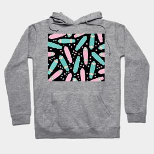 Skateboards Pastel Pattern Black Hoodie